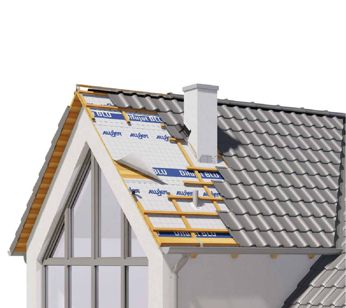Jumta membrāna 145g ALUJET Difujet BLU 75m2 (1.5m x 50m) — attēls 4
