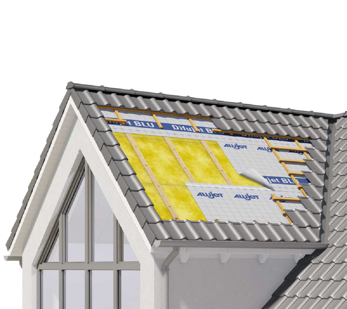 Jumta membrāna 145g ALUJET Difujet BLU 75m2 (1.5m x 50m) — attēls 3