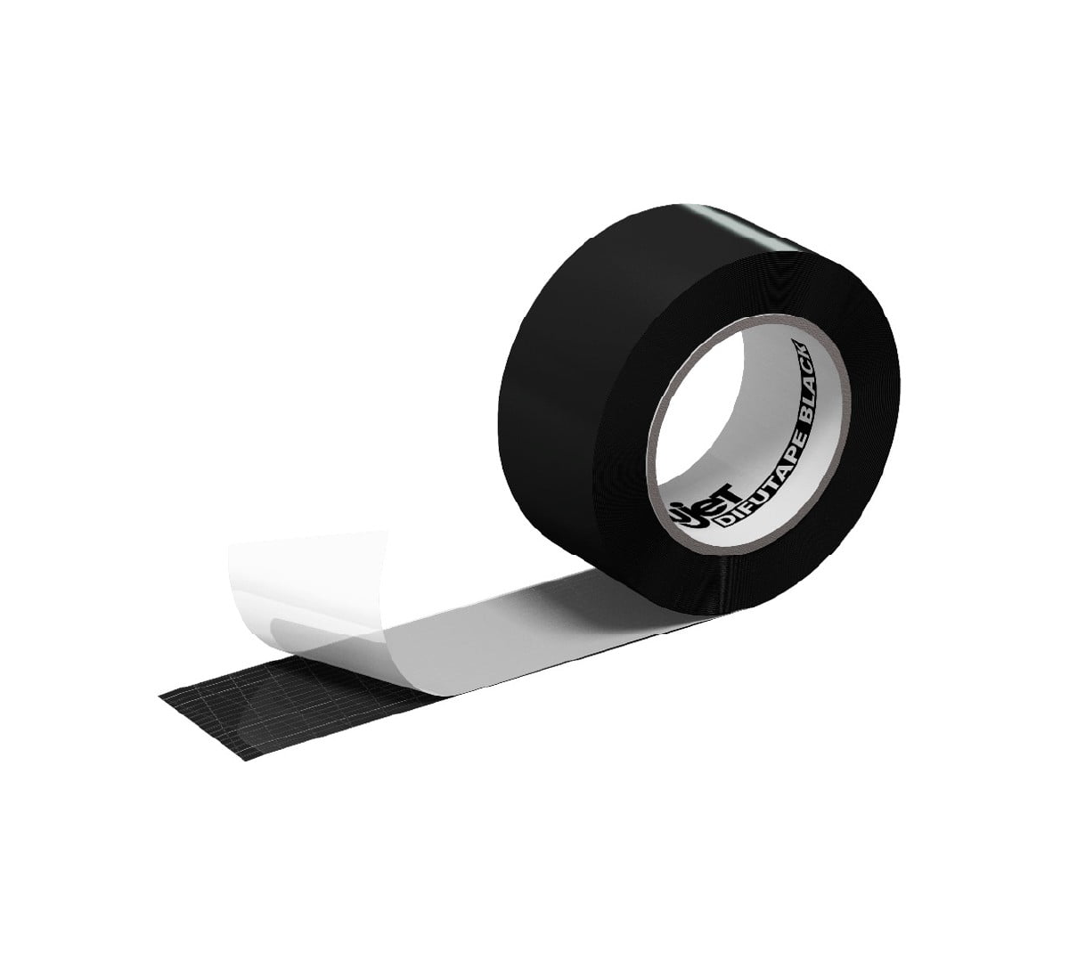 Pastāvīgi UV noturīga melna līmlente ārdarbiem ALUJET Difutape Black 6cm X 25m