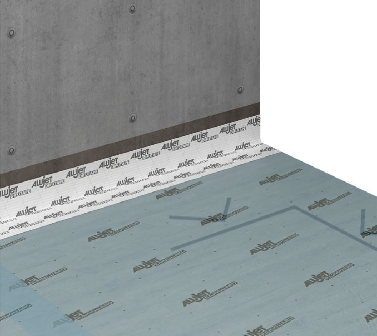 Aizsargmembrāna koka konstukcijām ALUJET Rainguard 18,75m2 (375mm x 50m) - Image 3
