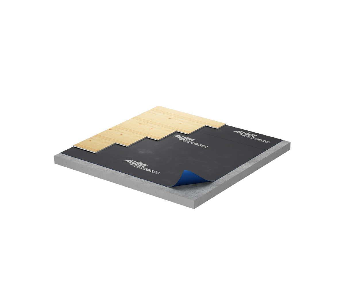 Grīdas membrāna laminātam un parketam ALUJET Sonic 3000 4.05m2 (750mm x 5.4m) — attēls 4